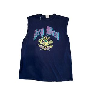 Vintage 90's Made in USA Florida Key West GraphIc Black Tank Top Size Men's L